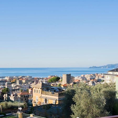093 - Casa Panorama, Vista Mare E Vista Portofino, 500 Metri Centro Di Chiavari, Posto Auto Gratis Incluso Lägenhet Exteriör bild