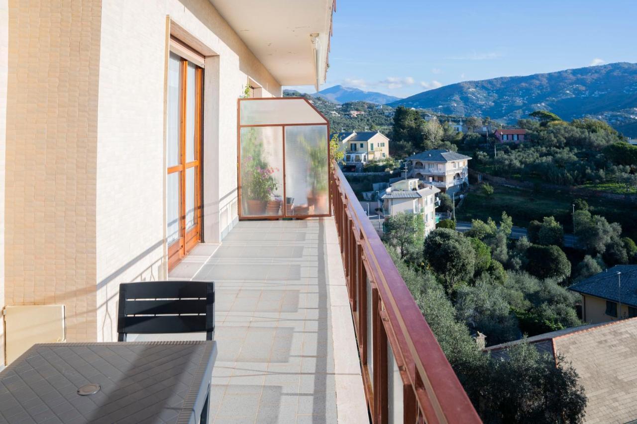 093 - Casa Panorama, Vista Mare E Vista Portofino, 500 Metri Centro Di Chiavari, Posto Auto Gratis Incluso Lägenhet Exteriör bild