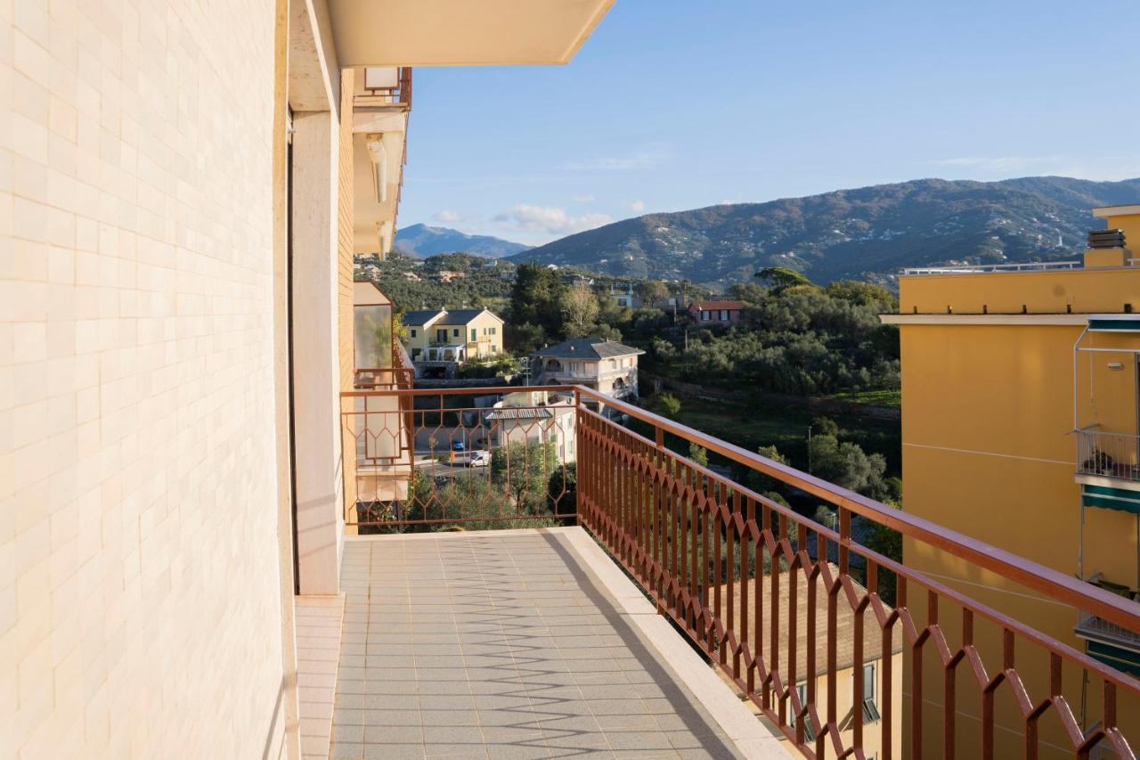 093 - Casa Panorama, Vista Mare E Vista Portofino, 500 Metri Centro Di Chiavari, Posto Auto Gratis Incluso Lägenhet Exteriör bild
